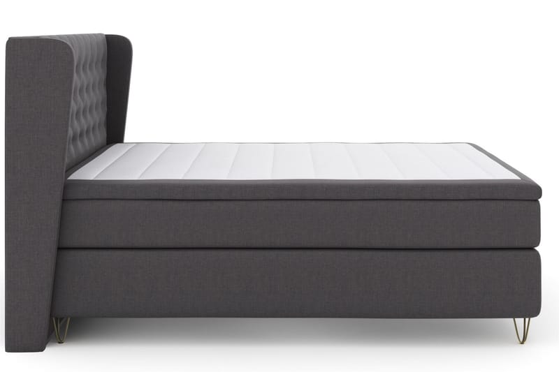 Select No 6 Komplett Sengepakke 210x210 Fast/Medium Watergel - Mørkegrå/V-formede Metallben - Møbler - Senger - Kontinentalsenger