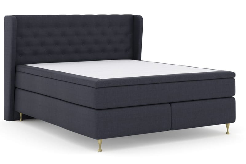Select No 6 Komplett Sengepakke 210x210 F/M Memory/Pocket - Blå/Gullben - Møbler - Senger - Kontinentalsenger