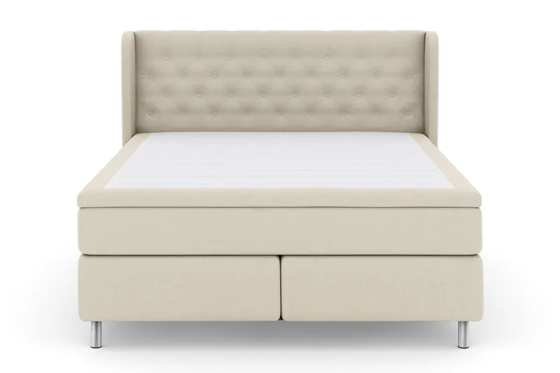 Select No 6 Komplett Sengepakke 210x210 Medium Memory/Pocket, Beige/Metallben