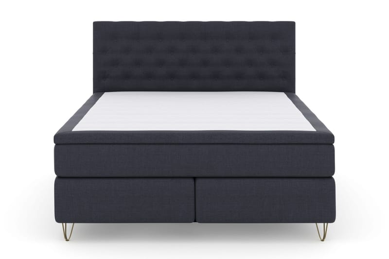 Select No 6 Komplett Sengepakke 210x210 Medium Memory/Pocket - Blå/V-formede Metallben - Møbler - Senger - Komplett sengepakke