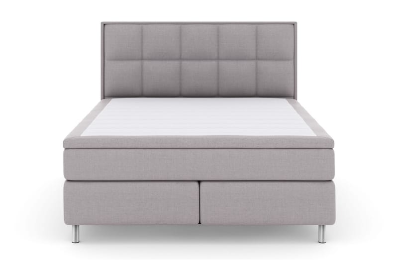 Select No 6 Komplett Sengepakke 210x210 Medium Memory/Pocket, Lysegrå/Metallben