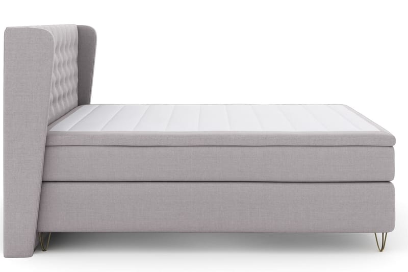 Select No 6 Komplett Sengepakke 210x210 Medium Memory/Pocket - Lysegrå/V-formede Metallben - Møbler - Senger - Komplett sengepakke