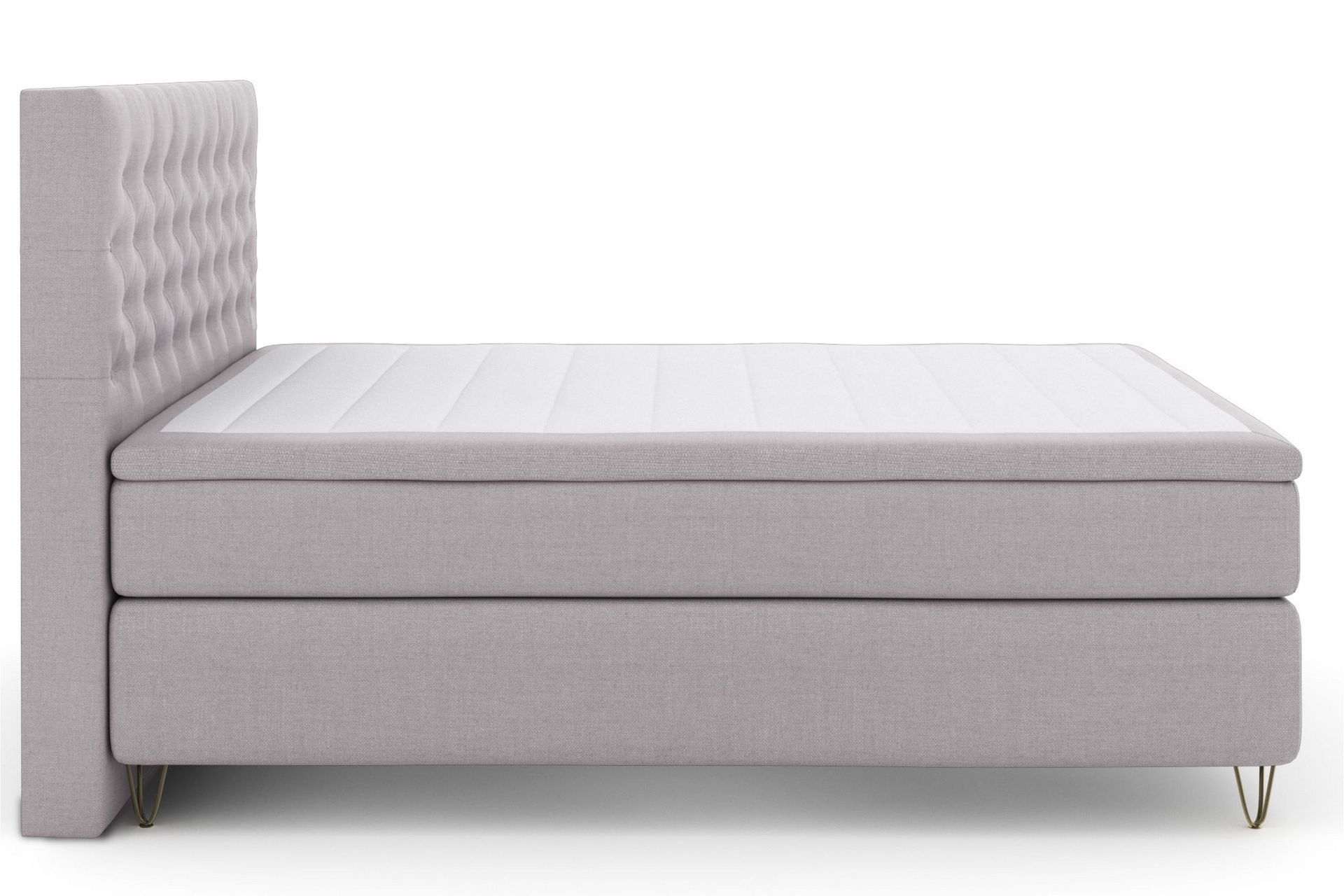 Select No 6 Komplett Sengepakke 210x210 Medium Memory/Pocket - Lysegrå/V-formede Metallben - Møbler - Senger - Komplett sengepakke