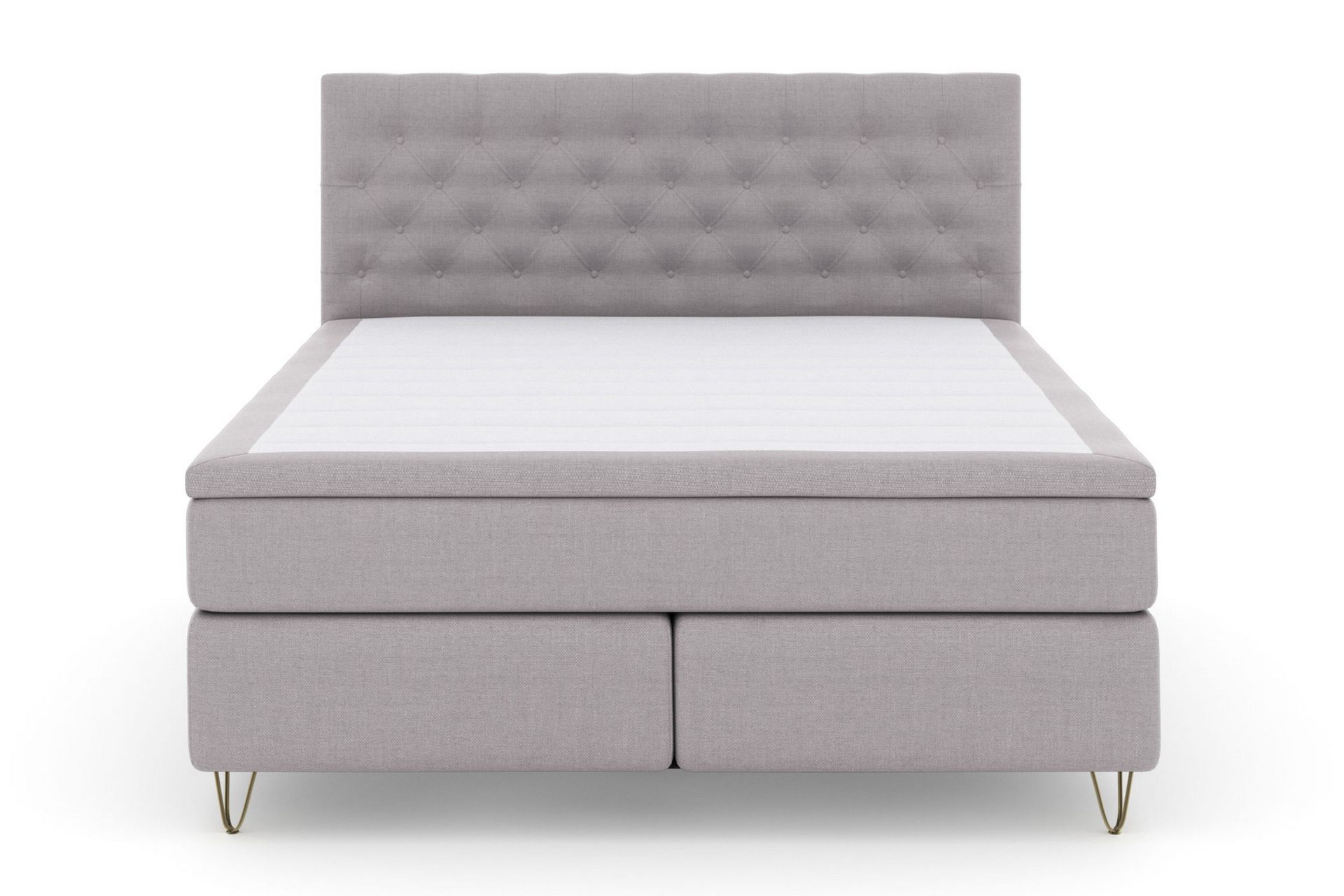 Select No 6 Komplett Sengepakke 210x210 Medium Memory/Pocket - Lysegrå/V-formede Metallben - Møbler - Senger - Komplett sengepakke