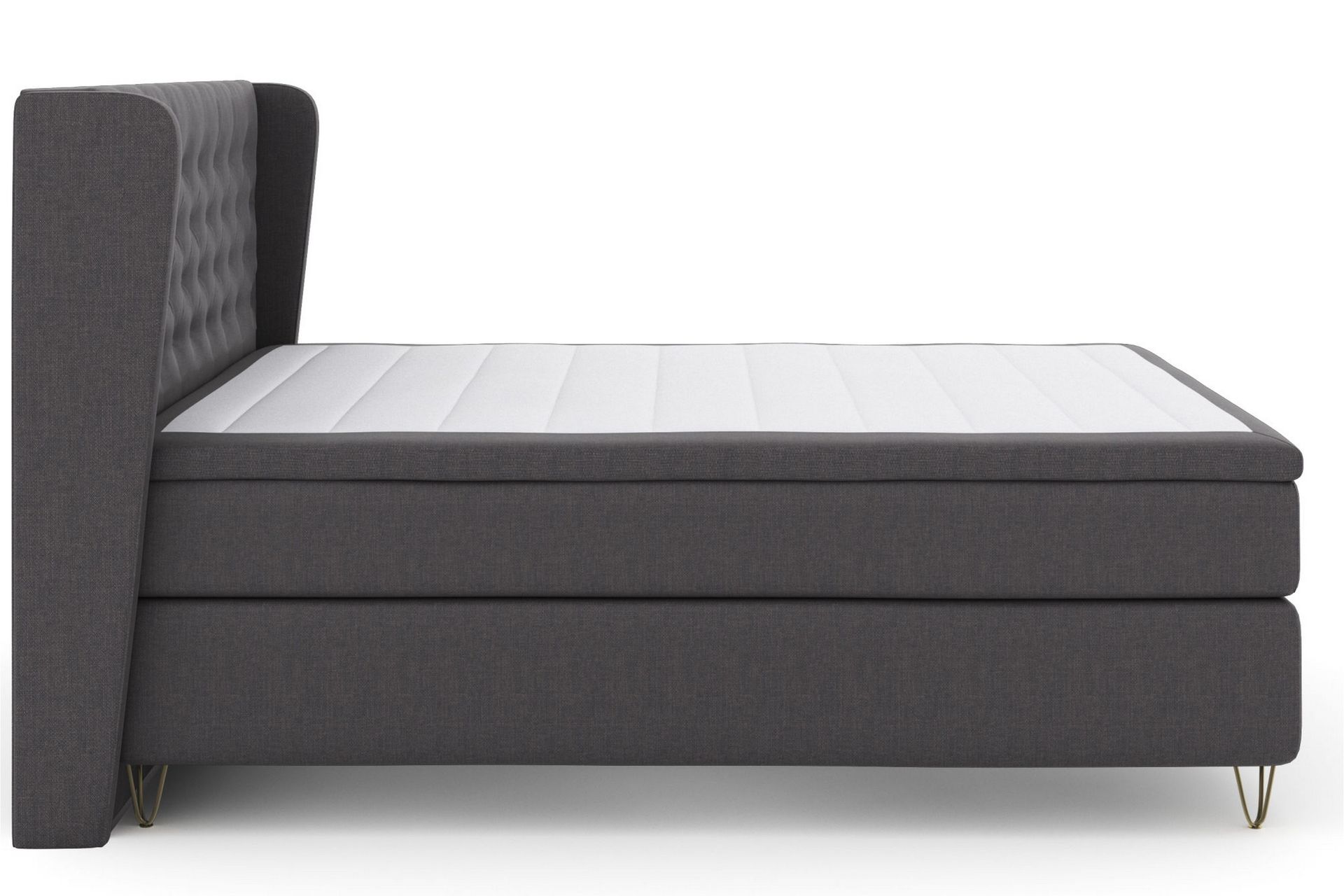 Select No 6 Komplett Sengepakke 210x210 Medium Memory/Pocket - Mørkegrå/V-formede Metallben - Møbler - Senger - Komplett sengepakke