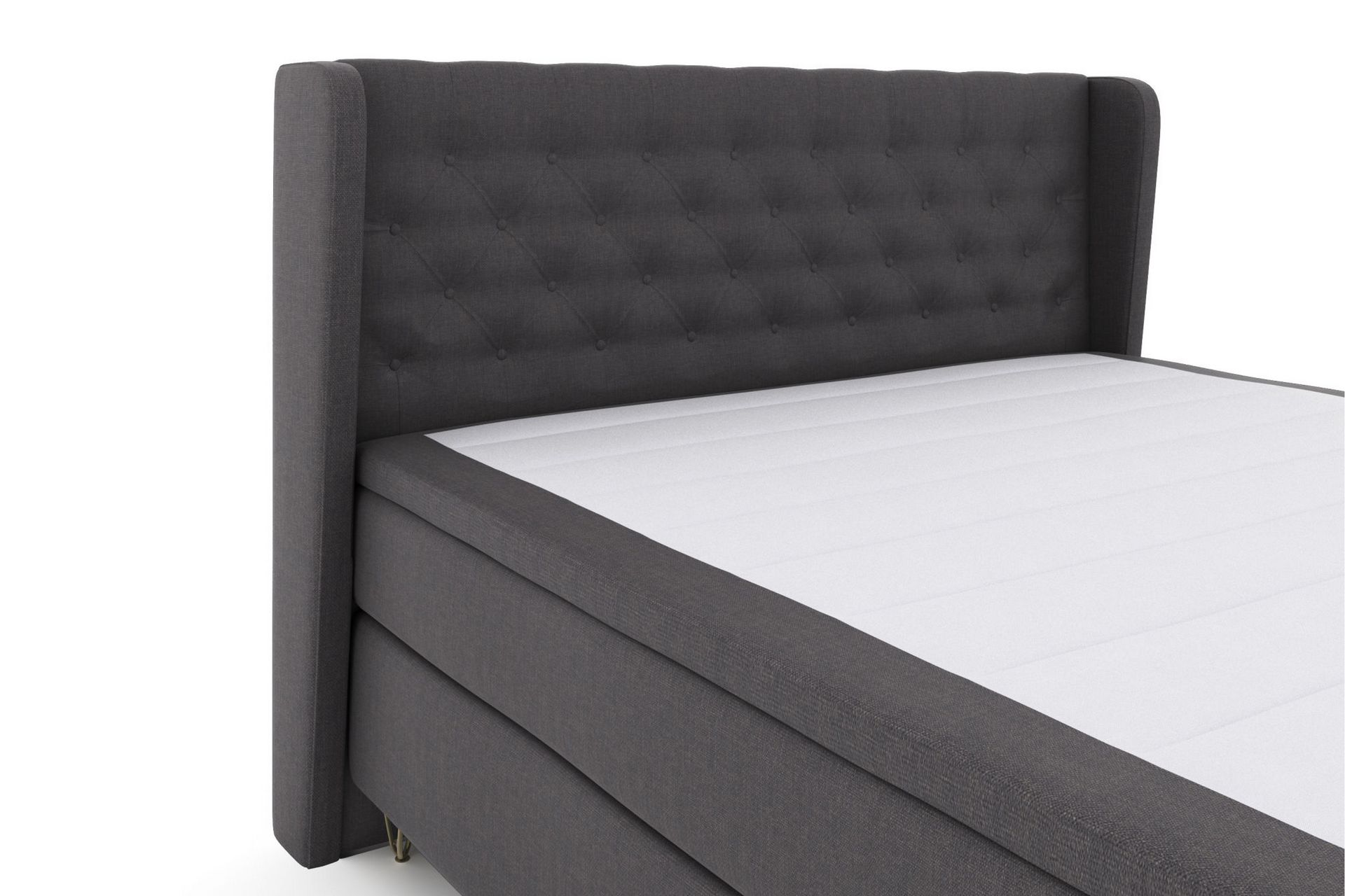 Select No 6 Komplett Sengepakke 210x210 Medium Memory/Pocket - Mørkegrå/V-formede Metallben - Møbler - Senger - Komplett sengepakke