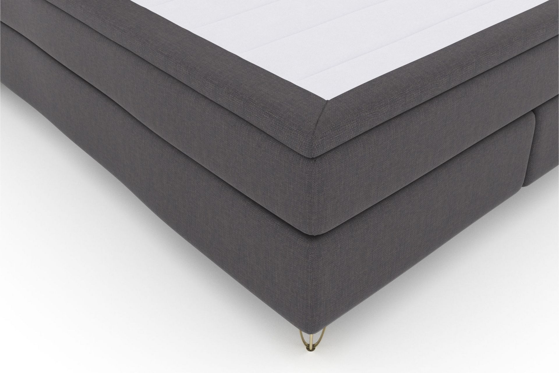 Select No 6 Komplett Sengepakke 210x210 Medium Memory/Pocket - Mørkegrå/V-formede Metallben - Møbler - Senger - Komplett sengepakke