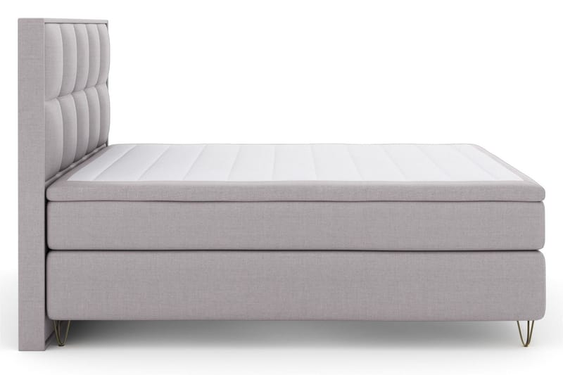 Select No 6 Komplett Sengepakke 210x210 Medium Watergel, Lysegrå/V-formede Metallben