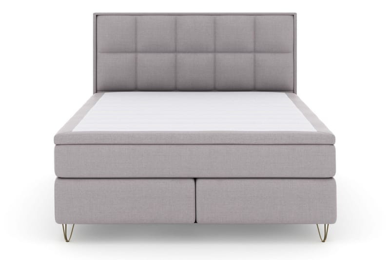 Select No 6 Komplett Sengepakke 210x210 Medium Watergel - Lysegrå/V-formede Metallben - Møbler - Senger - Kontinentalsenger