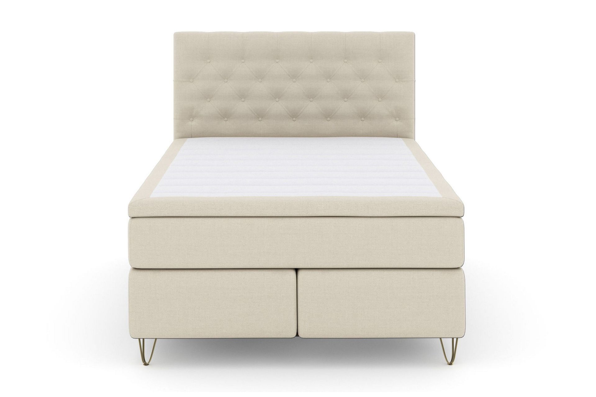 Select No 6 Kontinentalseng 140x200 Fast/Medium Lateks/Memor - Beige/V-formede Metallben