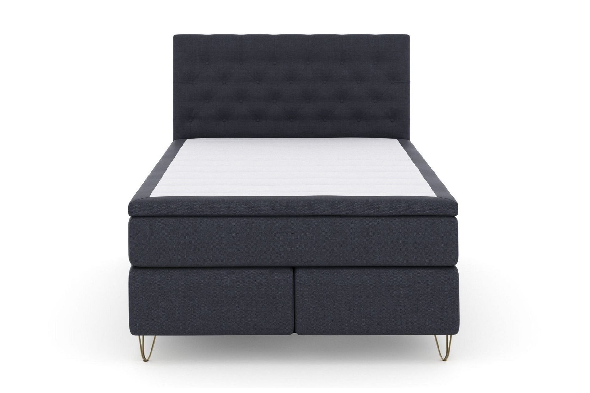 Select No 6 Kontinentalseng 140x200 Fast/Medium Lateks/Memor - Blå/V-formede Metallben