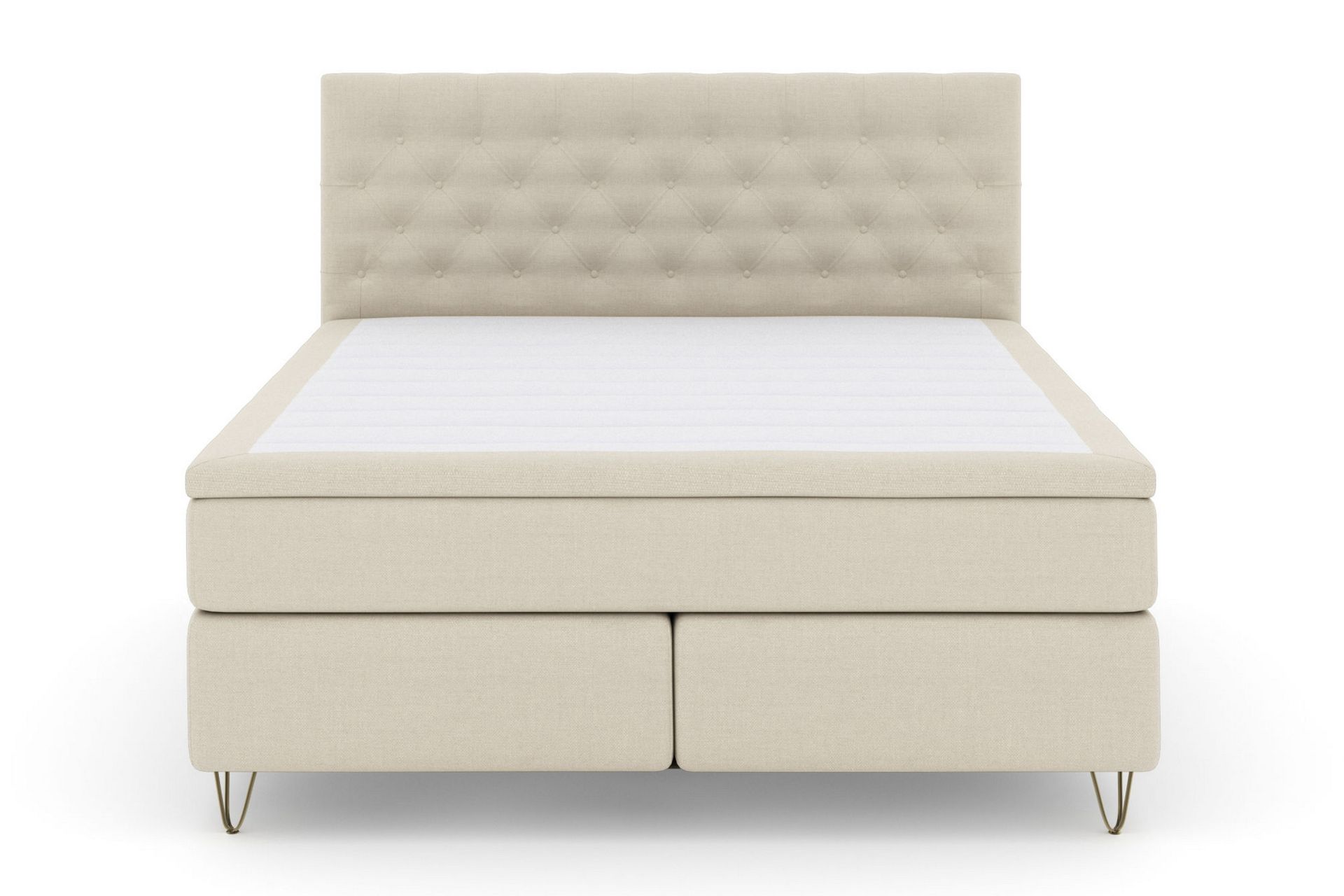 Select No 6 Kontinentalseng 180x200 Fast Watergel - Beige/V-formede Metallben - Møbler - Senger - Kontinentalsenger