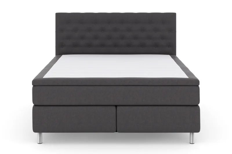 Select No 6 Kontinentalseng 180x200 Medium Memory/Pocket, Mørkegrå/Metallben