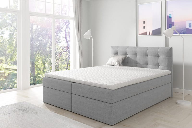 Skaftå kontinentalseng 120x200 - Svart / Grå / Hvit - Møbler - Senger - Kontinentalsenger