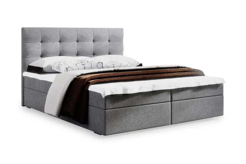 Stephanie Sengepakke 180x200 Rutemønstret Gavl - Grå - Møbler - Senger - Kontinentalsenger