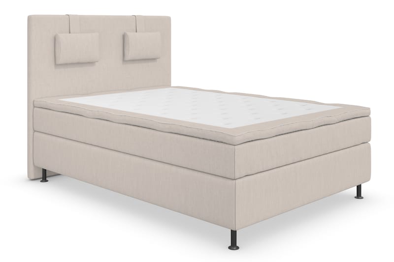 Superior Lyx Komplett Sengepakke 120 cm Beige - Sølvben - Komplett sengepakke - Kontinentalsenger