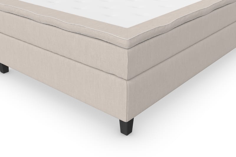 Superior Lyx Komplett Sengepakke 120 cm Beige - Svarte Ben - Møbler - Senger - Komplett sengepakke