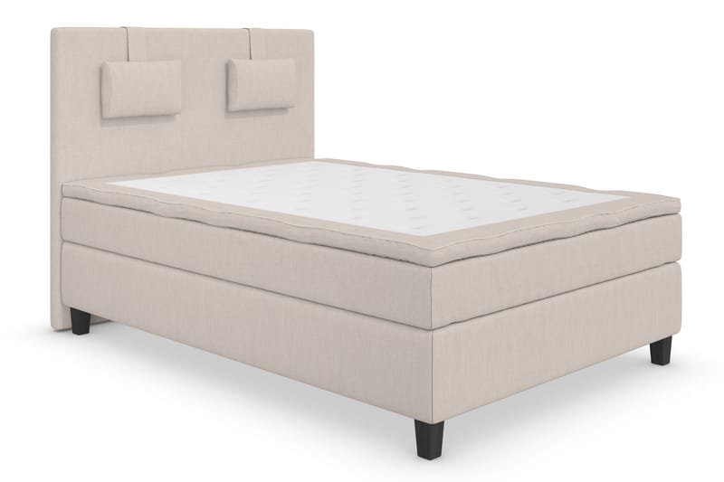 Superior Lyx Komplett Sengepakke 120 cm Beige - Svarte Ben - Møbler - Senger - Komplett sengepakke