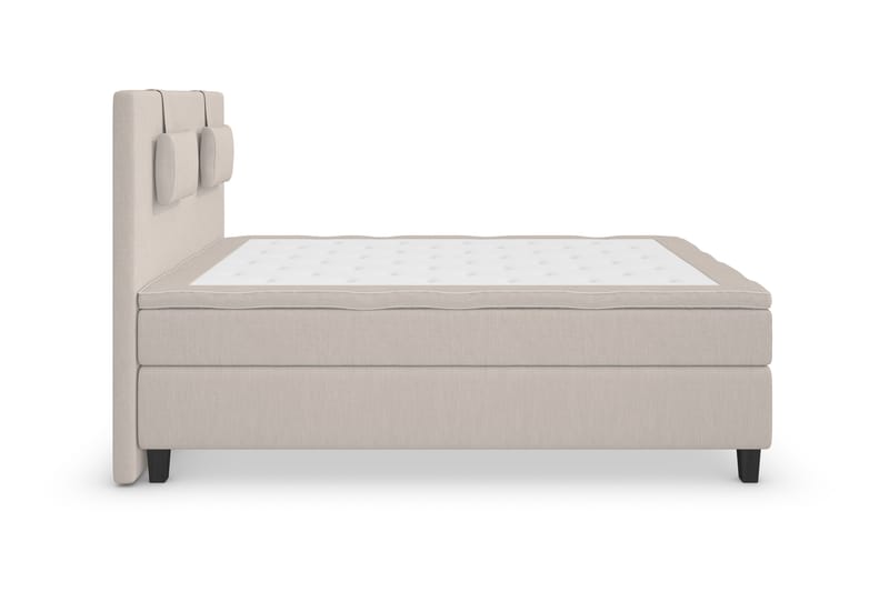 Superior Lyx Komplett Sengepakke 120 cm Beige - Svarte Ben - Komplett sengepakke - Kontinentalsenger