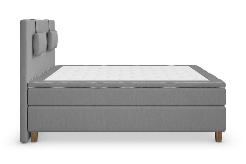Superior Lyx Komplett Sengepakke 120 cm Lysegrå - Eikeben - Komplett sengepakke - Kontinentalsenger