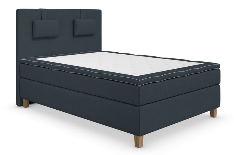 Superior Lyx Komplett Sengepakke 120 cm Mørkeblå - Eikeben - Komplett sengepakke - Kontinentalsenger
