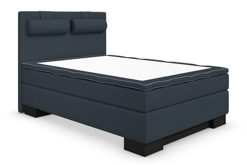 Superior Lyx Komplett Sengepakke 120 cm Mørkeblå - Svart Sokkel - Komplett sengepakke - Kontinentalsenger
