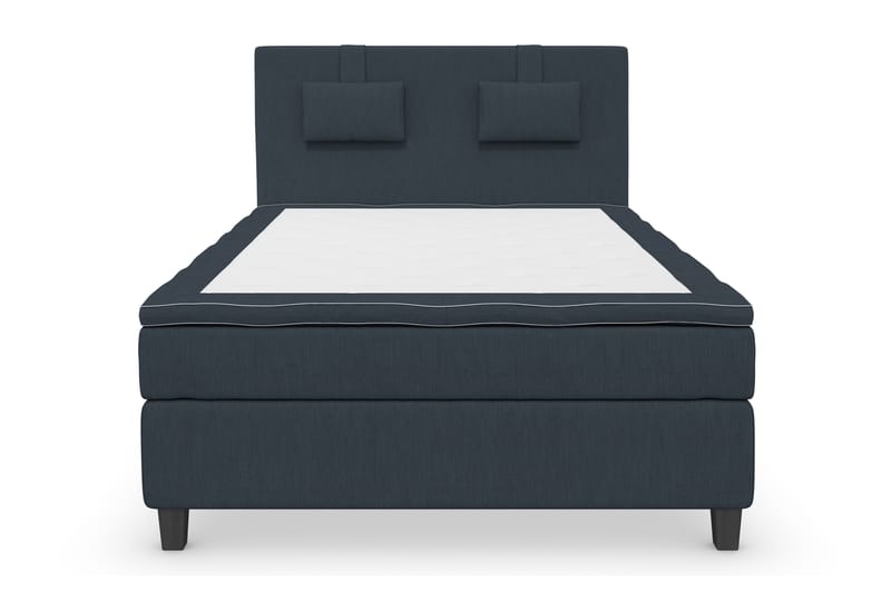 Superior Lyx Komplett Sengepakke 120 cm Mørkeblå - Svarte Ben - Komplett sengepakke - Kontinentalsenger
