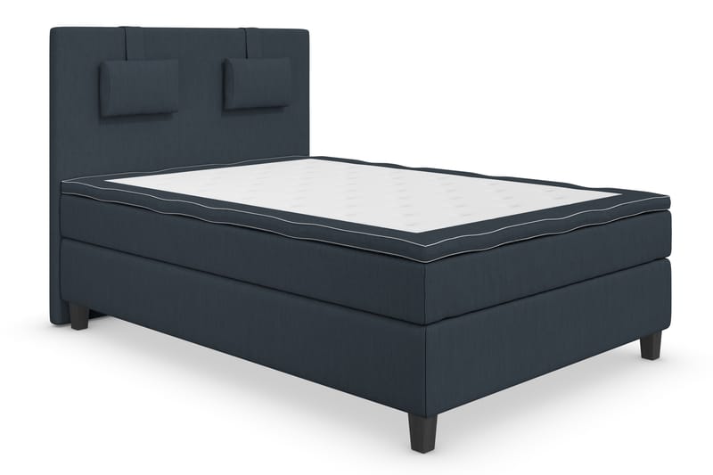 Superior Lyx Komplett Sengepakke 120 cm Mørkeblå - Svarte Ben - Møbler - Senger - Komplett sengepakke