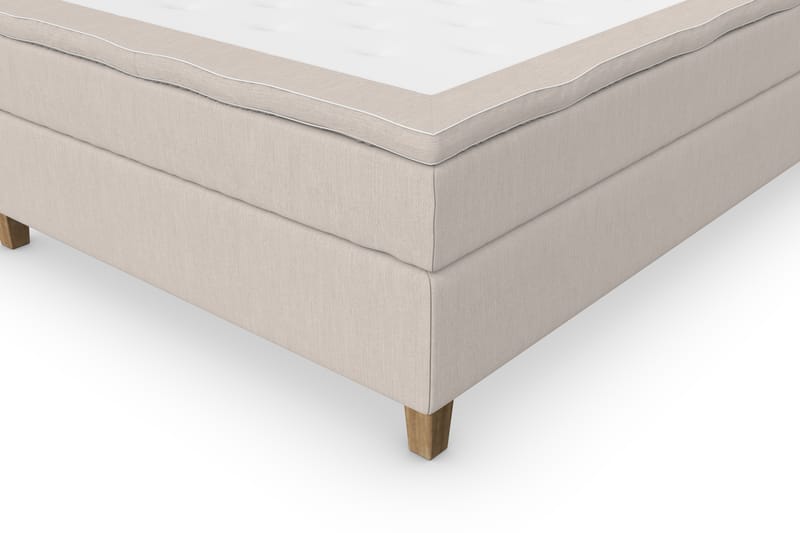 Superior Lyx Komplett Sengepakke 140 cm Beige - Eikeben - Møbler - Senger - Komplett sengepakke