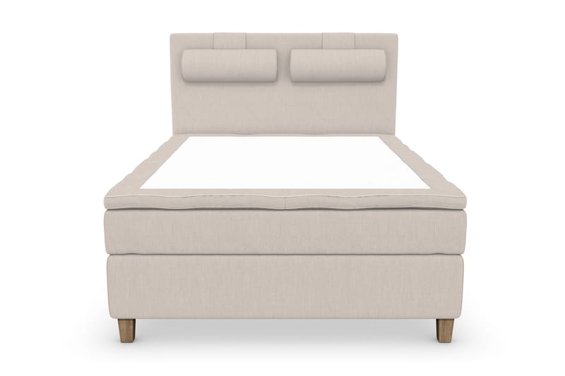 Superior Lyx Komplett Sengepakke 140 cm Beige - Eikeben - Møbler - Senger - Komplett sengepakke