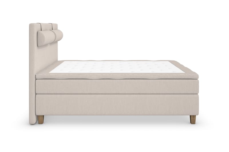 Superior Lyx Komplett Sengepakke 140 cm Beige - Eikeben - Møbler - Senger - Komplett sengepakke
