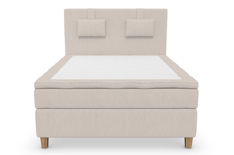 Superior Lyx Komplett Sengepakke 140 cm Beige - Eikeben - Møbler - Senger - Komplett sengepakke