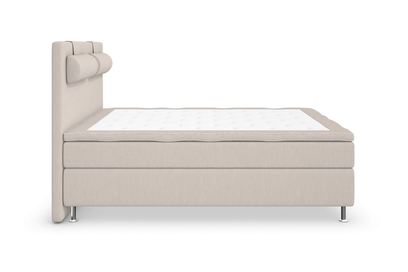 Superior Lyx Komplett Sengepakke 140 cm Beige - Sølvben - Komplett sengepakke - Kontinentalsenger - Dobbeltsenger