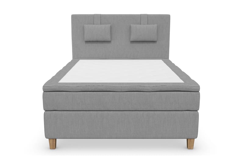 Superior Lyx Komplett Sengepakke 140 cm Lysegrå - Eikeben - Møbler - Senger - Komplett sengepakke