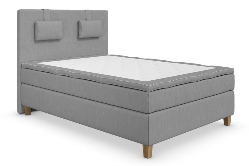 Superior Lyx Komplett Sengepakke 140 cm Lysegrå - Eikeben - Møbler - Senger - Komplett sengepakke