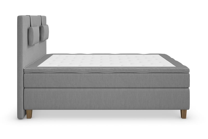 Superior Lyx Komplett Sengepakke 140 cm Lysegrå - Eikeben - Møbler - Senger - Komplett sengepakke