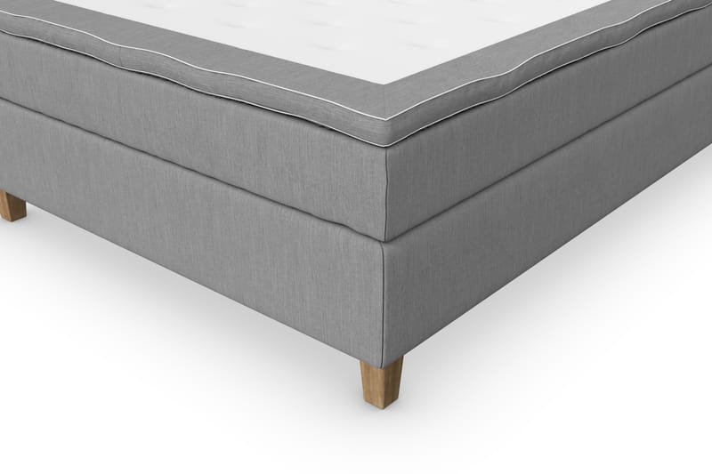 Superior Lyx Komplett Sengepakke 140 cm Lysegrå - Eikeben - Møbler - Senger - Komplett sengepakke
