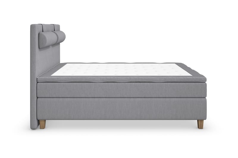 Superior Lyx Komplett Sengepakke 140 cm Lysegrå - Eikeben - Møbler - Senger - Komplett sengepakke