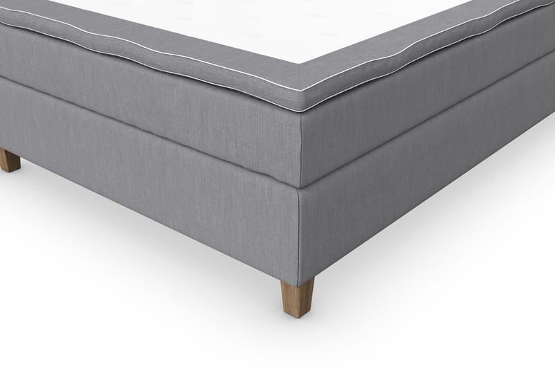 Superior Lyx Komplett Sengepakke 140 cm Lysegrå - Eikeben - Møbler - Senger - Komplett sengepakke