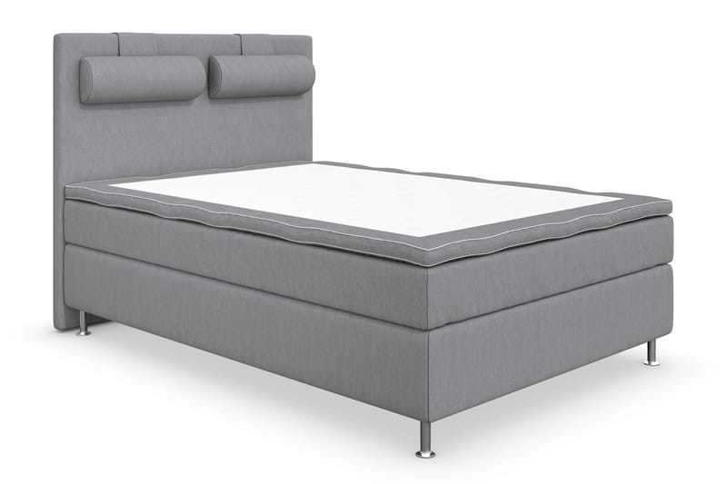 Superior Lyx Komplett Sengepakke 140 cm Lysegrå - Sølvben - Møbler - Senger - Komplett sengepakke