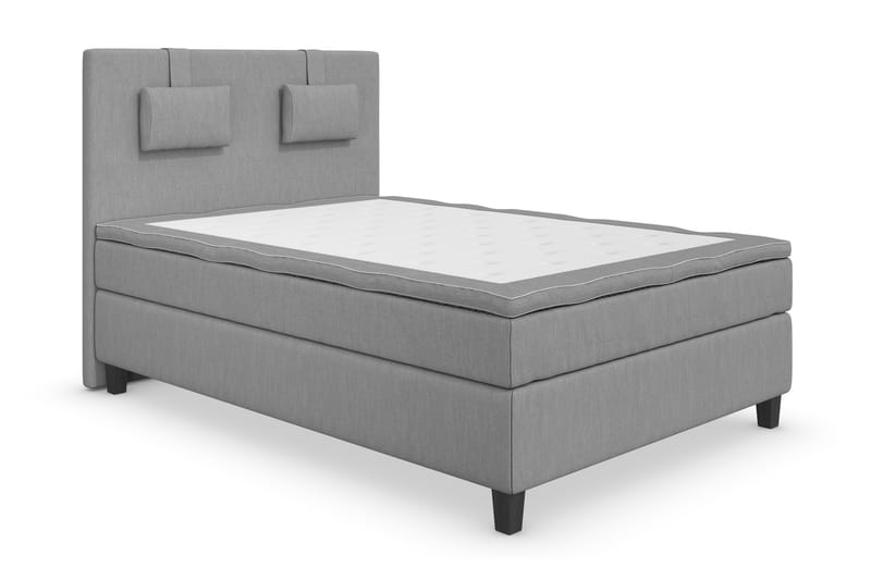Superior Lyx Komplett Sengepakke 140 cm Lysegrå - Svarte Ben - Møbler - Senger - Komplett sengepakke