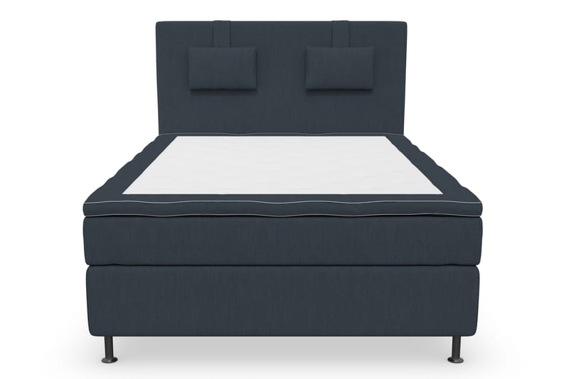 Superior Lyx Komplett Sengepakke 140 cm Mørkeblå - Sølvben - Komplett sengepakke - Kontinentalsenger - Dobbeltsenger