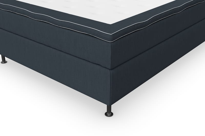 Superior Lyx Komplett Sengepakke 140 cm Mørkeblå - Sølvben - Komplett sengepakke - Kontinentalsenger - Dobbeltsenger