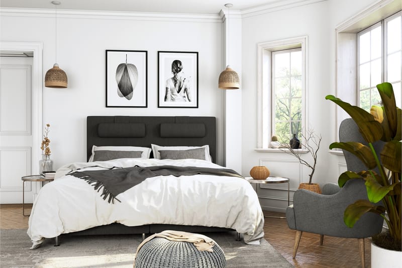 Superior Lyx Komplett Sengepakke 140 cm Svart - Eikeben - Møbler - Senger - Komplett sengepakke