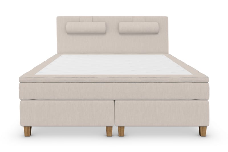 Superior Lyx Komplett Sengepakke 160 cm Beige - Eikeben - Møbler - Senger - Komplett sengepakke