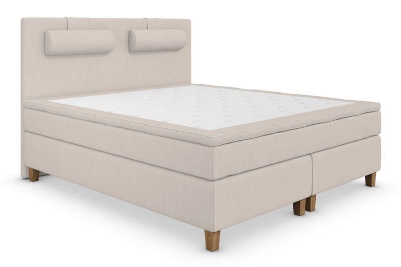 Superior Lyx Komplett Sengepakke 160 cm Beige - Eikeben - Komplett sengepakke - Kontinentalsenger - Dobbeltsenger