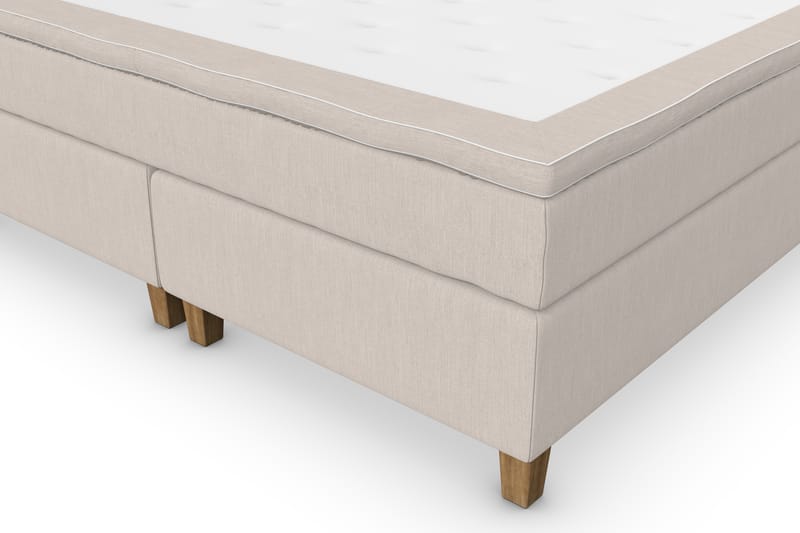 Superior Lyx Komplett Sengepakke 160 cm Beige - Eikeben - Komplett sengepakke - Kontinentalsenger - Dobbeltsenger