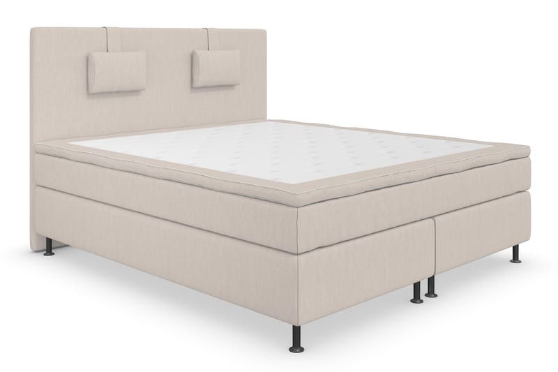 Superior Lyx Komplett Sengepakke 160 cm Beige - Sølvben - Komplett sengepakke - Kontinentalsenger - Dobbeltsenger