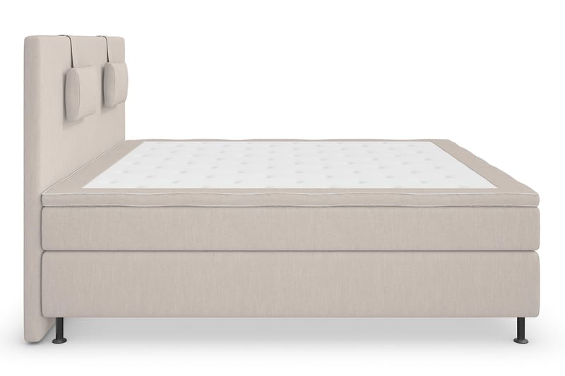 Superior Lyx Komplett Sengepakke 160 cm Beige - Sølvben - Komplett sengepakke - Kontinentalsenger - Dobbeltsenger