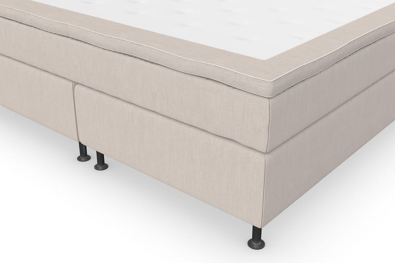 Superior Lyx Komplett Sengepakke 160 cm Beige - Sølvben - Komplett sengepakke - Kontinentalsenger - Dobbeltsenger